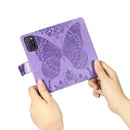 For OPPO A52/A72/A92 Butterfly Love Flower Embossed Horizontal Flip Leather Case with Bracket / Card Slot / Wallet / Lanyard(Light Purple)