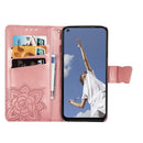 For OPPO A52/A72/A92 Butterfly Love Flower Embossed Horizontal Flip Leather Case with Bracket / Card Slot / Wallet / Lanyard(Rose Gold)