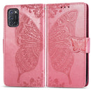 For OPPO A52/A72/A92 Butterfly Love Flower Embossed Horizontal Flip Leather Case with Bracket / Card Slot / Wallet / Lanyard(Pink)