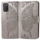 For OPPO A52/A72/A92 Butterfly Love Flower Embossed Horizontal Flip Leather Case with Bracket / Card Slot / Wallet / Lanyard(Gray)