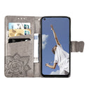 For OPPO A52/A72/A92 Butterfly Love Flower Embossed Horizontal Flip Leather Case with Bracket / Card Slot / Wallet / Lanyard(Gray)