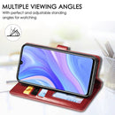 For OPPO A52/A72/A92 Retro Solid Color Leather Buckle Phone Case with Lanyard & Photo Frame & Card Slot & Wallet & Stand Function(Red)