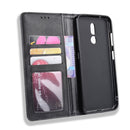 Magnetic Buckle Retro Crazy Horse Texture Horizontal Flip Leather Case for Nokia 3.2, with Holder & Card Slots & Photo Frame(Black)
