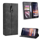 Magnetic Buckle Retro Crazy Horse Texture Horizontal Flip Leather Case for Nokia 3.2, with Holder & Card Slots & Photo Frame(Black)
