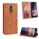 Magnetic Buckle Retro Crazy Horse Texture Horizontal Flip Leather Case for Nokia 3.2, with Holder & Card Slots & Photo Frame(Brown)