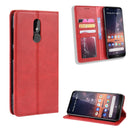 Magnetic Buckle Retro Crazy Horse Texture Horizontal Flip Leather Case for Nokia 3.2, with Holder & Card Slots & Photo Frame(Red)