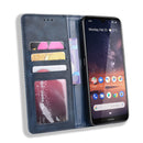 Magnetic Buckle Retro Crazy Horse Texture Horizontal Flip Leather Case for Nokia 3.2, with Holder & Card Slots & Photo Frame(Blue)