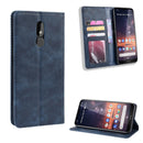 Magnetic Buckle Retro Crazy Horse Texture Horizontal Flip Leather Case for Nokia 3.2, with Holder & Card Slots & Photo Frame(Blue)