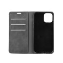 For iPhone 12 / 12 Pro Retro-skin Business Magnetic Suction Leather Case with Holder & Card Slots & Wallet(Black)