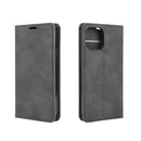 For iPhone 12 / 12 Pro Retro-skin Business Magnetic Suction Leather Case with Holder & Card Slots & Wallet(Black)