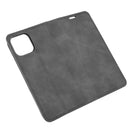 For iPhone 12 / 12 Pro Retro-skin Business Magnetic Suction Leather Case with Holder & Card Slots & Wallet(Black)