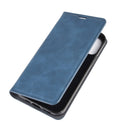 For iPhone 12 / 12 Pro Retro-skin Business Magnetic Suction Leather Case with Holder & Card Slots & Wallet(Dark Blue)
