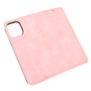 For iPhone 12 / 12 Pro Retro-skin Business Magnetic Suction Leather Case with Holder & Card Slots & Wallet(Pink)