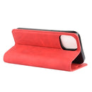 For iPhone 12 / 12 Pro Retro-skin Business Magnetic Suction Leather Case with Holder & Card Slots & Wallet(Red)