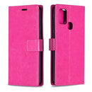 For Samsung Galaxy A21s Crazy Horse Texture Horizontal Flip Leather Case with Holder & Card Slots & Wallet & Photo Frame(Rose Red)