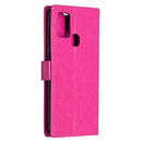 For Samsung Galaxy A21s Crazy Horse Texture Horizontal Flip Leather Case with Holder & Card Slots & Wallet & Photo Frame(Rose Red)