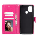 For Samsung Galaxy A21s Crazy Horse Texture Horizontal Flip Leather Case with Holder & Card Slots & Wallet & Photo Frame(Rose Red)