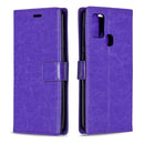 For Samsung Galaxy A21s Crazy Horse Texture Horizontal Flip Leather Case with Holder & Card Slots & Wallet & Photo Frame(Purple)