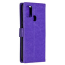 For Samsung Galaxy A21s Crazy Horse Texture Horizontal Flip Leather Case with Holder & Card Slots & Wallet & Photo Frame(Purple)