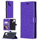 For Samsung Galaxy A21s Crazy Horse Texture Horizontal Flip Leather Case with Holder & Card Slots & Wallet & Photo Frame(Purple)