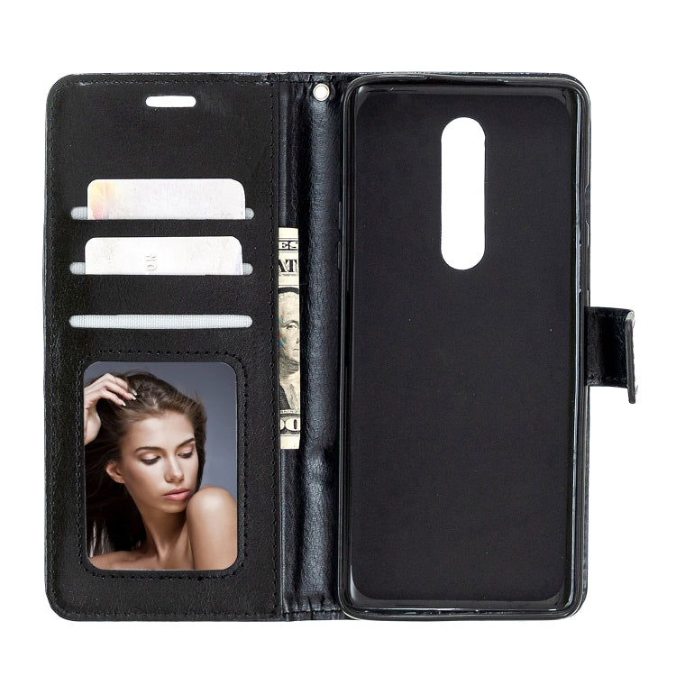 For OnePlus 8 Crazy Horse Texture Horizontal Flip Leather Case with Holder & Card Slots & Wallet & Photo Frame(Black)