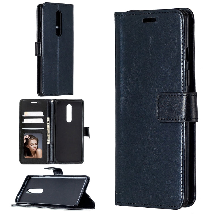 For OnePlus 8 Crazy Horse Texture Horizontal Flip Leather Case with Holder & Card Slots & Wallet & Photo Frame(Black)