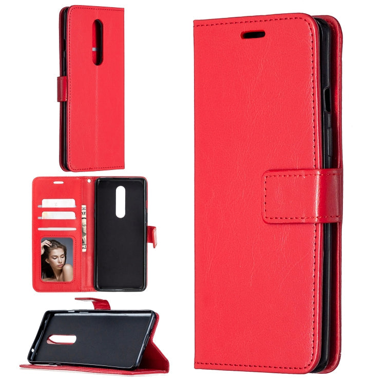 For OnePlus 8 Crazy Horse Texture Horizontal Flip Leather Case with Holder & Card Slots & Wallet & Photo Frame(Red)
