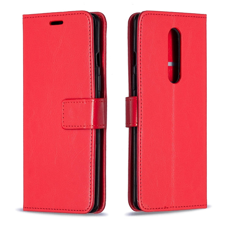 For OnePlus 8 Crazy Horse Texture Horizontal Flip Leather Case with Holder & Card Slots & Wallet & Photo Frame(Red)