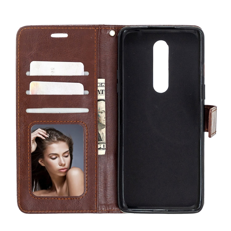 For OnePlus 8 Crazy Horse Texture Horizontal Flip Leather Case with Holder & Card Slots & Wallet & Photo Frame(Brown)