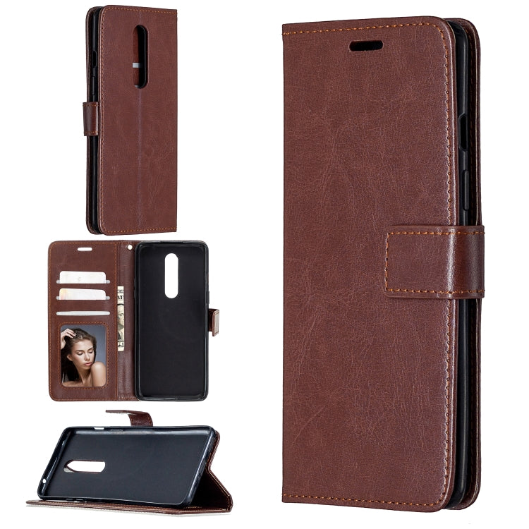 For OnePlus 8 Crazy Horse Texture Horizontal Flip Leather Case with Holder & Card Slots & Wallet & Photo Frame(Brown)