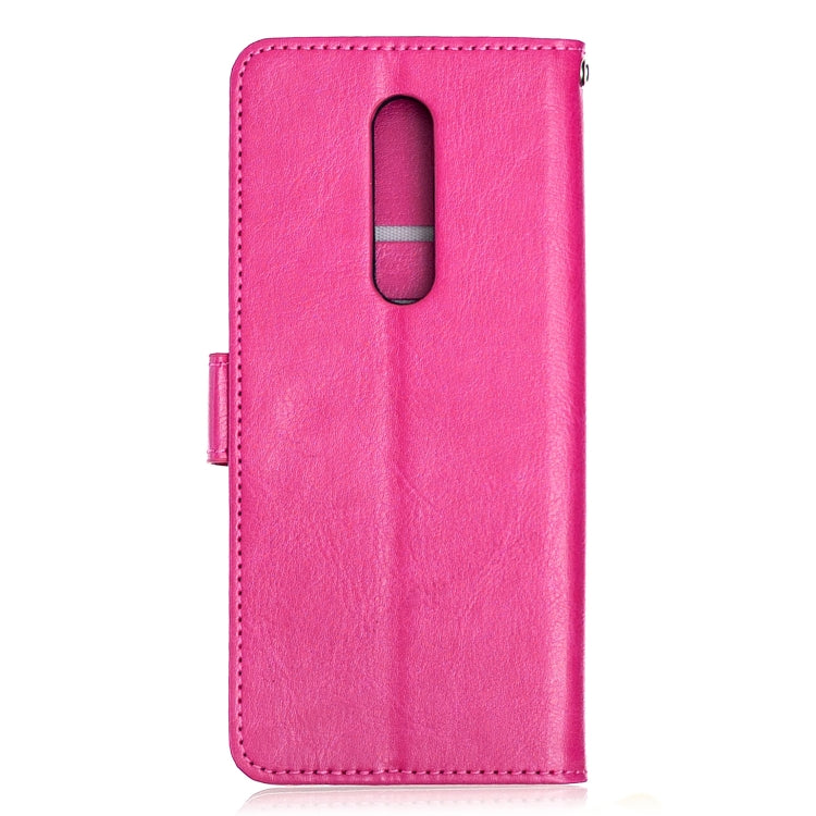 For OnePlus 8 Crazy Horse Texture Horizontal Flip Leather Case with Holder & Card Slots & Wallet & Photo Frame(Rose Red)
