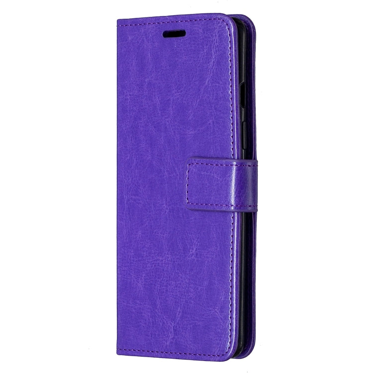 For OnePlus 8 Crazy Horse Texture Horizontal Flip Leather Case with Holder & Card Slots & Wallet & Photo Frame(Purple)