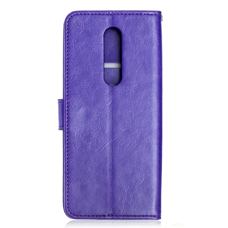 For OnePlus 8 Crazy Horse Texture Horizontal Flip Leather Case with Holder & Card Slots & Wallet & Photo Frame(Purple)