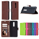 For OnePlus 8 Crazy Horse Texture Horizontal Flip Leather Case with Holder & Card Slots & Wallet & Photo Frame(Purple)