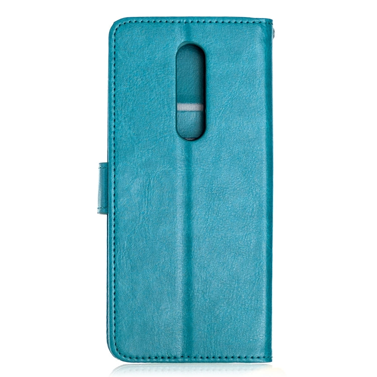 For OnePlus 8 Crazy Horse Texture Horizontal Flip Leather Case with Holder & Card Slots & Wallet & Photo Frame(Blue)