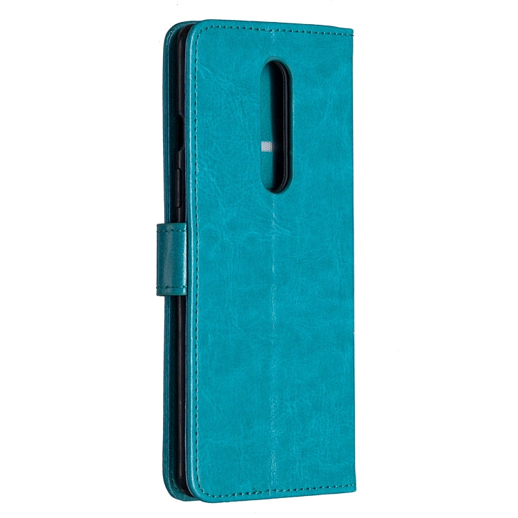 For OnePlus 8 Crazy Horse Texture Horizontal Flip Leather Case with Holder & Card Slots & Wallet & Photo Frame(Blue)