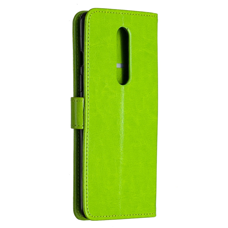 For OnePlus 8 Crazy Horse Texture Horizontal Flip Leather Case with Holder & Card Slots & Wallet & Photo Frame(Green)