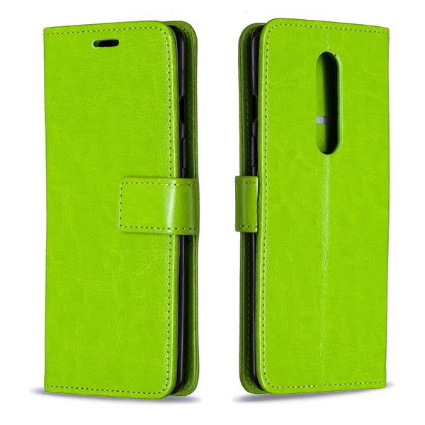 For OnePlus 8 Crazy Horse Texture Horizontal Flip Leather Case with Holder & Card Slots & Wallet & Photo Frame(Green)