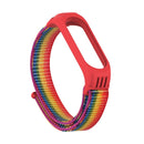For Xiaomi Mi Band 5/4/3 Texture Case Hook and Loop Fastener Watch Band(Gradient Rainbow)