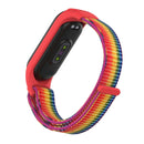 For Xiaomi Mi Band 5/4/3 Texture Case Hook and Loop Fastener Watch Band(Gradient Rainbow)