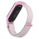 For Xiaomi Mi Band 5/4/3 Texture Case Hook and Loop Fastener Watch Band(Pearl Powder)