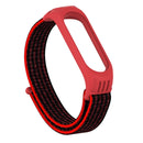 For Xiaomi Mi Band 5/4/3 Texture Case Hook and Loop Fastener Watch Band(Red Black)