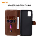 For Samsung Galaxy A31 ENKAY Hat-Prince Horizontal Flip Leather Case with Holder & Card Slots & Wallet(Brown)