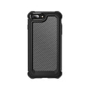 For iPhone 7 & 8 & 6 & 6s Transparent Carbon Fiber Texture Rugged Full Body TPU+PC Scratch-Resistant Shockproof Case(Black)