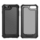 For iPhone 7 & 8 & 6 & 6s Transparent Carbon Fiber Texture Rugged Full Body TPU+PC Scratch-Resistant Shockproof Case(Red)