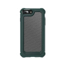 For iPhone 7 & 8 & 6 & 6s Transparent Carbon Fiber Texture Rugged Full Body TPU+PC Scratch-Resistant Shockproof Case(Army Green)