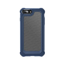 For iPhone 7 & 8 & 6 & 6s Transparent Carbon Fiber Texture Rugged Full Body TPU+PC Scratch-Resistant Shockproof Case(Blue)