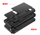 For iPhone 12 mini Shockproof Rugged Armor Protective Case with Card Slot(Black)