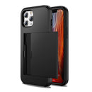 For iPhone 12 mini Shockproof Rugged Armor Protective Case with Card Slot(Black)