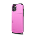 For iPhone 12 mini Shockproof Rugged Armor Protective Case with Card Slot(Pink)